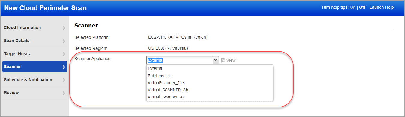 scanner selection for private cloud platforms